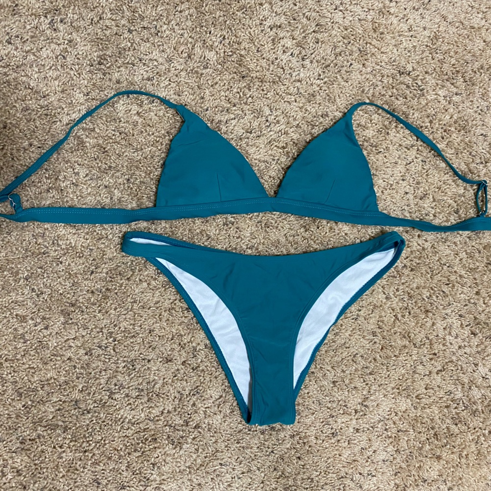 Women's Teal Bikini Two-Piece Swim Set